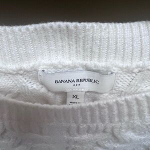 Banana Republic Factory White Crew Neck Sweater